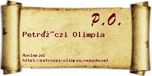 Petróczi Olimpia névjegykártya